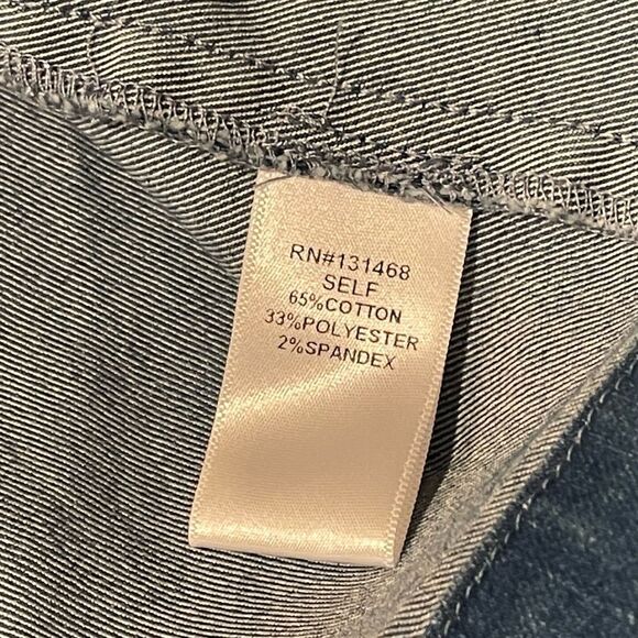 FATE by LFD Denim Jacket Blue Medium Wash Long Zipper Pocket Ombre Jean Jacket S - Picture 11 of 15